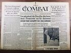Albert Camus Match 1944 General de Gaulle La Rochelle Vosges Angeras Jose