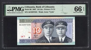 Lithuania 10 Litu 2007 P68 Uncirculated Grade 66 - Picture 1 of 2