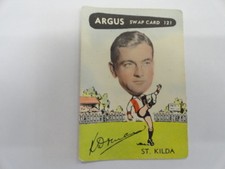 1954 ARGUS VFL SWAP CARD NO.121 KEITH DRINAN ST KILDA