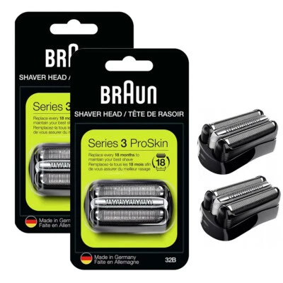 MARKENLOS 2 Stück 32B Ersatz Elektrorasierer Scherkopf für Braun Rasierer Series 3 ProSkin