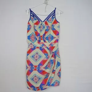 Sheike Womens Pencil Dress 8(AU) or XS Paisley V-Neck Ruched Ruffled Mini - Picture 1 of 8