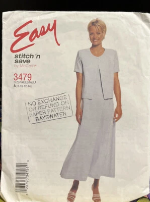 Easy  Stitch ‘n save 3479 Size 8-14 sewing pattern uncut - Image 1 of 3