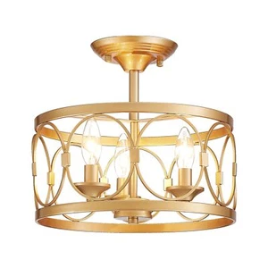 3-Light Semi Flush Mount Ceiling Light Fixture Farmhouse Ceiling Light for Ki... - Picture 1 of 8