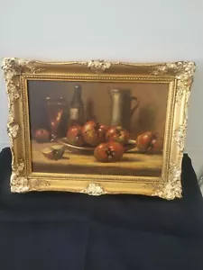Oil Painting Apples - Antique 19th century - Picture 1 of 3