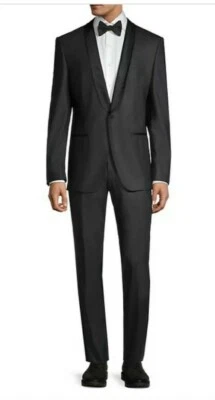Boss Hugo Boss Men'sHanfrey/Greys STD-Fit Virgin Wool Blend Tuxedo Suit Size 44R - Image 1 of 4