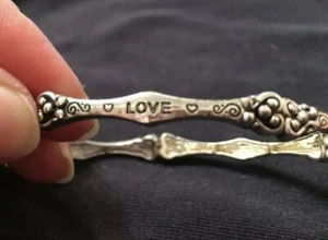 Jewelry Making Silver Engraved "LOVE" Connectors for DIY Bracelet/Necklace 1.5" - Picture 1 of 11