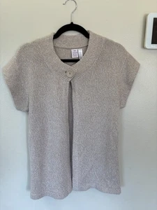 Bobbie Brooks Cardigan Sweater Shirt Top Blouse Size M 8 10 Womens Beige - Picture 1 of 3
