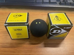 3 DUNLOP PRO DOUBLE YELLOW DOT SQUASH BALL NEW WSF/WSA/PSA Official Ball - Picture 1 of 1