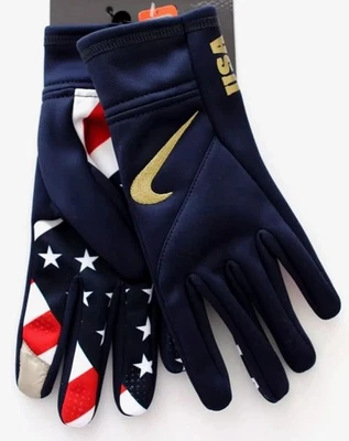 Nike Thermal Running Gloves Men's Large USA Navy/Red/White - Image 1 of 4