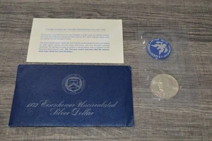 1972 S Eisenhower United States One Dollar Uncirculated 40% Silver Coin W/ COA ! - Picture 1 of 5
