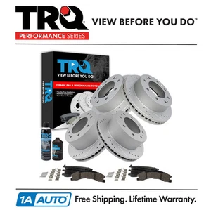 TRQ Performance Front and Rear Brake Pad & Rotor Kit Fits 11-19 Chevrolet GMC - Picture 1 of 12