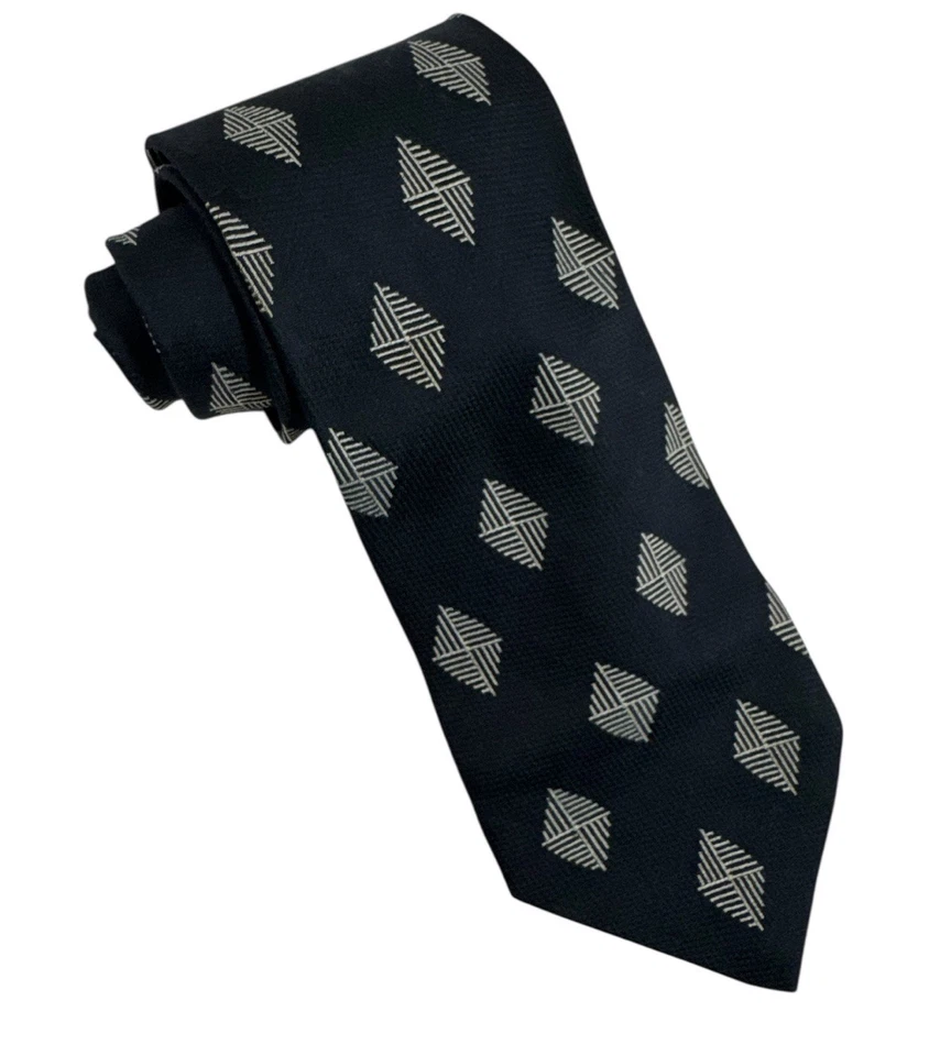 Corbata para hombre Giorgio Armani corbata diamante azul geométrico 3 7/8" ancho 57" Foto 1 de 4