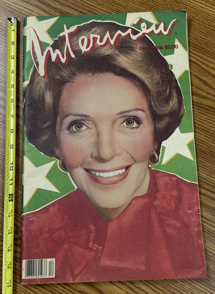 Andy Warhol’s Interview Magazine Dec 1981 Vol XI No 12 - Nancy Reagan Cover Foto 1 de 4