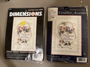 Dimensions Hearts Wedding Record 5x7”~Set Of 2 #6730 & 7924 - Picture 1 of 2