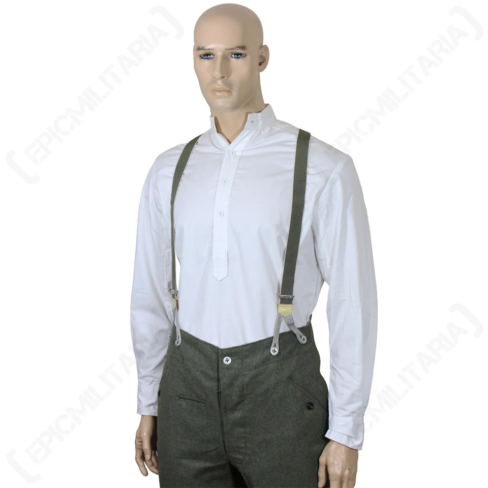 German Army OFFICER HEMDEN WHITE SHIRT Cotton Undershirt - All Sizes WW2 Repro - Immagine 1 di 1