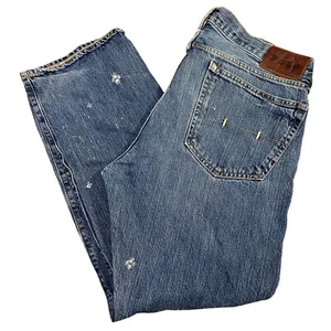 Vtg Polo Ralph Lauren Jeans Mens 36x30 Blue Classic 867 Denim Preppy Distressed - Picture 1 of 8