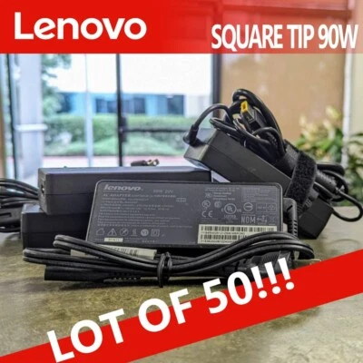 LOTE de 50 adaptadores/cargadores de corriente para computadora portátil/escritorio Lenovo 90W 20V punta cuadrada Foto 1 de 4