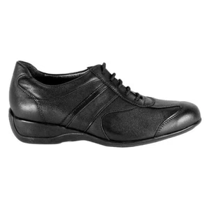 NEW XSENSIBLE WOMENS WALKER love lace BLACK leather COMFORT SHOE 37 6.5 wide - Picture 1 of 3