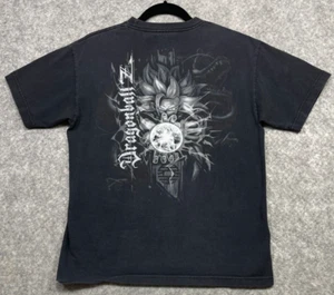 Vintage Dragonball Z T Shirt Mens M Black Graphic Y2K 2000 Double Sided Anime - Picture 1 of 14
