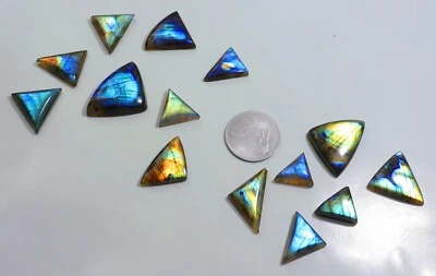 Piedra preciosa de 304 quilates de espectrolita de fuego natural labradorita trillón de cabujón LR-284 Foto 1 de 4