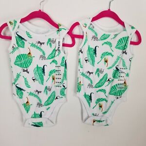 Old navy one piece infant 12-18 months lot of 2 tropical sleeveless jungle nwt