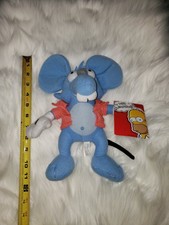 The Simpsons Itchy and Scratchy Show 13" Plush Blue Mouse nwt
