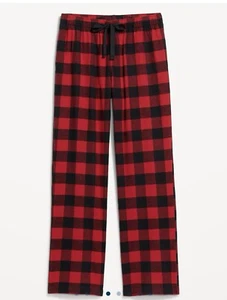 Women's Flannel Pajama Pants Mid Rise w/ pockets Old Navy black & red check - Picture 1 of 3