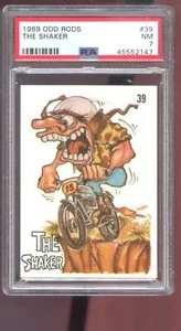 1969 Donruss Odd Rods #39 The Shaker PSA 7 Graded Sticker Card Odd Rod - Picture 1 of 2