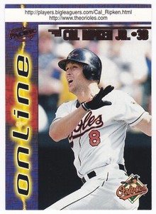 1998 Pacific Online Cal Ripken Jr #101 Star Ruby Red Web Card Parallel Orioles