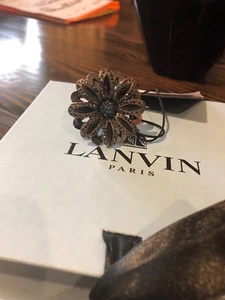 LANVIN, Begues Flower Cocktail Ring *Brand New Gift Box Blue SWAROVSKI - Picture 1 of 9