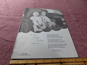 Poetry Print From Magazine Vintage 1961 To Live ... To Love ... To Smile - Picture 1 of 2