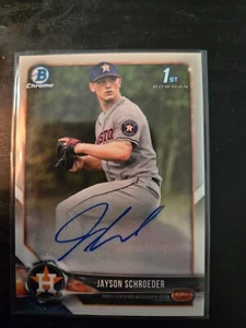 Jayson Schroeder RC 1st Bowman Auto 2018 Bowman Chrome Houston Astros Rookie - Picture 1 of 2