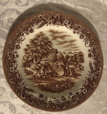 Currier and Ives Brown Harvest by Churchill England Dinner Plates 10.25”