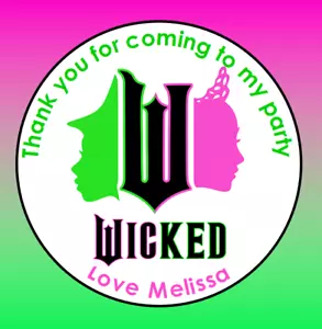 Personalised WICKED Thank You For Coming To My Party Stickers Labels Birthday - Picture 1 of 1