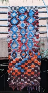 Vintage Moroccan berber boucherouite rug 245 x 85 cm - Picture 1 of 13