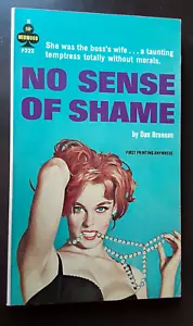 Sleaze gga Vintage Pb, "No Sense of Shame" 1963 1st printing- Sexual D.Brennan - Picture 1 of 5
