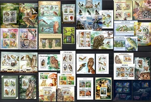 OWLS birds of prey 38 sheets MNH Collection [2] from 2013 FREE SHIPPING #CNA217 - Picture 1 of 1