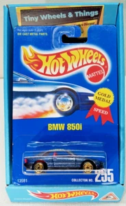 1991 NEU IN VERPACKUNG HOT WHEELS BLUE CARD BMW 850i #255 GOLDMEDAILLE GESCHWINDIGKEIT - Bild 1 von 8