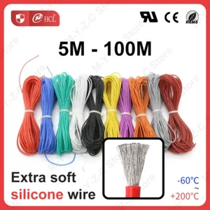 5M-100M Heat-resistant Cable Ultra Soft Silicone Wire 30 28 26 24 22 20 18 16 14 - Picture 1 of 77