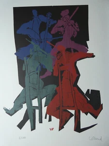 Detlef Willand (1935, 2022) - Das Quartett, Farbholzschnitt, handsigniert - Picture 1 of 7
