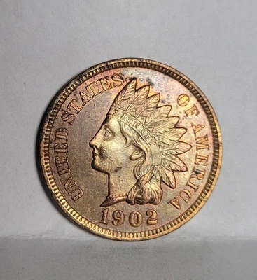 1902 Indian Head Cent – (AU Details) – Great Eye Appeal!  (T6) - Image 1 of 2
