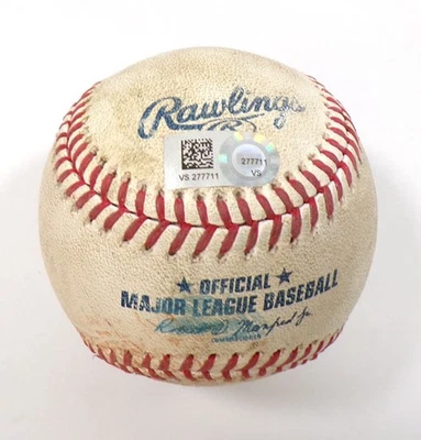 2021 Marlins @ Pirates Game-Used Baseball Ka' ai Tom/Trevor Rogers Single COA - Image 1 of 3
