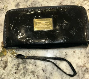 Portafoglio vintage Louis Vuitton con cerniera / nero - Foto 1 di 9
