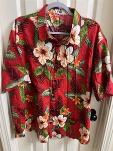 VATPAVE Mens Floral Hawaiian Shirts Short Sleeve Button Down Beach Shirts Sz XXL - Picture 1 of 5