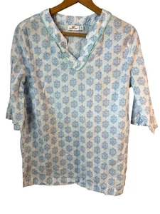 Vineyard Vines Girls Blue White Cotton Swim Cover Up Tunic Beach Size 16 - Picture 1 of 7