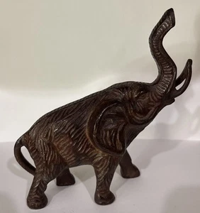 Vintage Cast Iron Elephant Beautiful Patina 6x7 x2“ Decor  1.6 Lbs - Picture 1 of 6