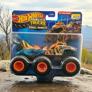 Hot Wheels Monster Truck 6 Ruote Big Rigs "Squalo Tigre" Nuovo 2023 - Foto 1 di 2