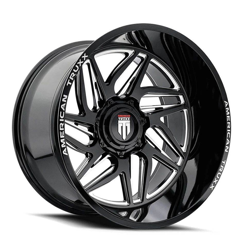 Rueda 20x10 American Truxx AT1917 Goliath negra/fresada 8x6,5 (-24 mm) Foto 1 de 4