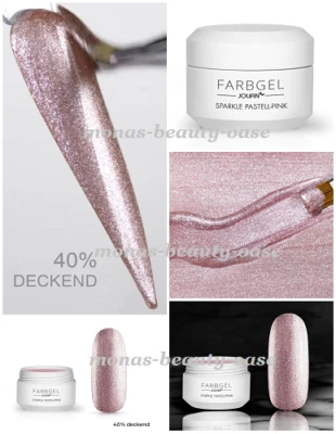 Jolifin UV LED Farbgel Top Gel Farbe Sparkle Pastell Pink Nagelstudio Hit Neu 💖 - Bild 1 von 4