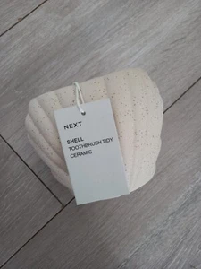NEXT Natural Sea Shell Nautical Toothbrush Tidy Holder Bathroom Accessories - Picture 1 of 3